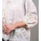 BLUZA TIP TUNICA SCURTA CU BRODERIE RAGGIO Alb S-M