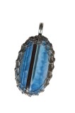 Pandantiv cu Opal Qwyhee, fir metalic Argint, Bleu, 4.5 cm, RavariuArt
