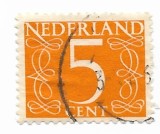 Olanda - Valori si culori noi, 1953 - 5 C, obliterat
