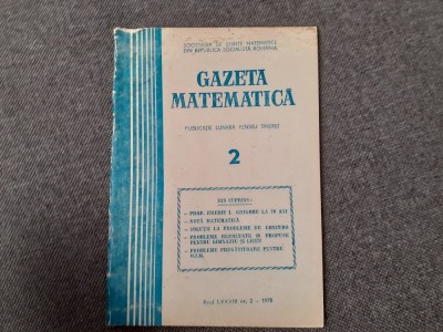 GAZETA MATEMATICA NR 2/1978 foto