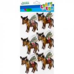 Accesorii creatie Magarus de Craciun din hartie gumata autoadeziva,6 bucati set