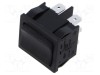 Comutator Rocker DPDT 3 poziții (ON)-OFF-(ON) 6A 250V negru Marquardt