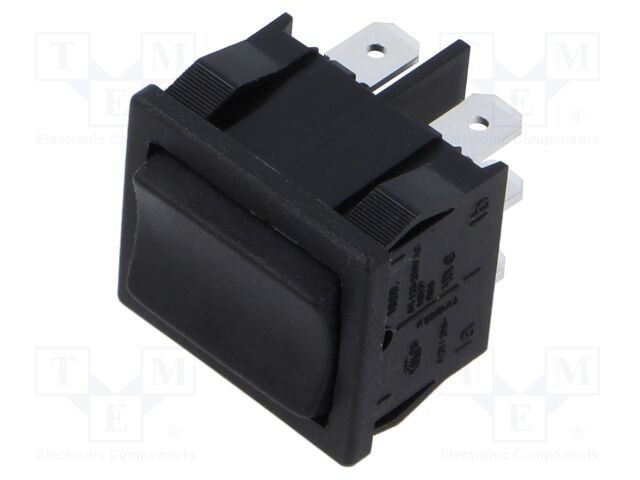 Comutator Rocker DPDT 3 poziții (ON)-OFF-(ON) 6A 250V negru Marquardt