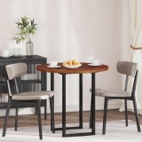 vidaXL Placă de masă Maro &icirc;nchis &Oslash; 80 x 2.5 cm Lemn de stejar masiv