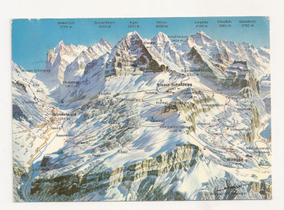 SH1-Carte Postala-ELVETIA , Berner Oberland , Circulata 1977 foto