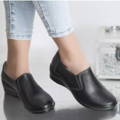Pantofi casual mocasini nemeshy negru piele naturala, 36