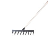 Grebla pentru sol, Lumytools LT35869, otel, cu coada din lemn, 14 dinti, 150 cm