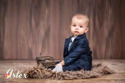 Costum bleumarine pentru bebelusi - Set complet (Marime Disponibila: 0-1 luni) foto