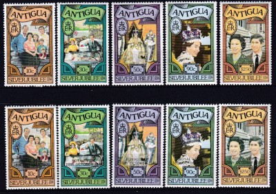 DB1 Antigua 1977 Jubileu 25 ANi + Vizita Supratipar 8 v. MNH foto