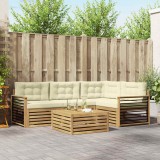 vidaXL Set de canapele de exterior 6 pcs Alb și crem Poliester 3390455
