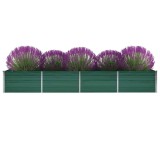 Gossi strat inaltat de gradina, verde, 320x80x45 cm otel galvanizat