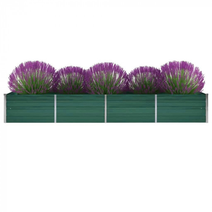 Strat &icirc;naltat de gradina, verde, 320x80x45 cm otel galvanizat GartenMobel Dekor