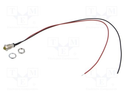Lampă LED convex galbenă 2VDC &amp;Oslash;8mm MPC metal BIVAR foto