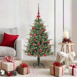 vidaXL Brad de Crăciun artificial pre-luminat cu set de bile Verde 3395326