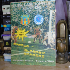 PROGRAM FOTBAL : STEAUA BUCURESTI - GLASGOW RANGERS , 2 MARTIE 1988