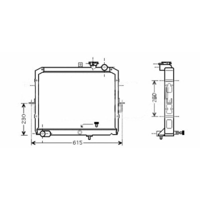 Radiator racire Kia Pregio, 01.2000-10.2005, Motorizare 2, 7 D 61kw; 2, 5 D 69kw Diesel, tip climatizare Cu/fara AC, cutie Manuala, dimensiune 538x40 foto