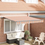 vidaXL Marchiză retractabilă automată cu dungi multicolore 300x250 cm
