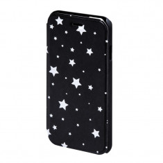 Husa Booklet Lumi Stars iPhone 6 Hama, Negru/Alb