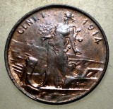 E.132 ITALIA VITTORIO EMANUELE III 1 CENTESIMO 1914 R XF/AUNC, Europa, Cupru (arama)