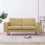 vidaXL Canapea cu 2 locuri, verde, material textil 281387