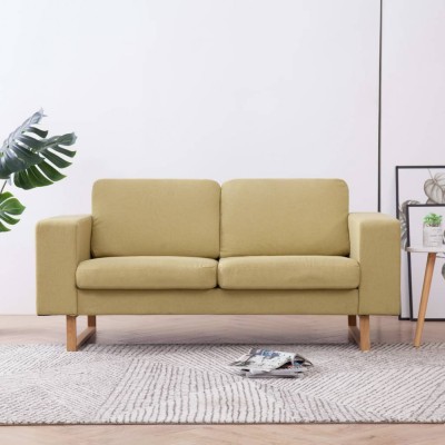 vidaXL Canapea cu 2 locuri, verde, material textil 281387 foto