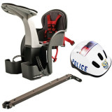 Set Scaun bicicleta copii, Pozitie montare Centru, 15 Kg si Casca Protectie XS 44-48 Police WeeRide WR01SKPL B3302945
