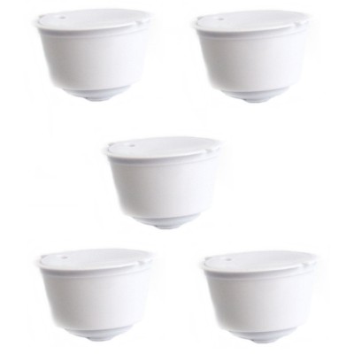 Set 5 Capsule cafea, reutilizabila, reincarcabila, compatibil Dolce Gusto, alb foto
