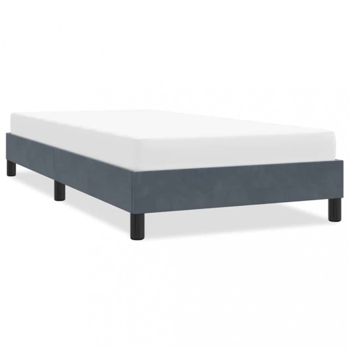 Cadru de pat fără saltea, gri &icirc;nchis, 100x210 cm, catifea