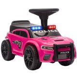 AIYAPLAY Mașinuță de poliție pentru copii 18-36 luni cu lumină, muzică și spațiu de depozitare 65x29,5x36 cm roz | Aosom Romania