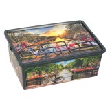 Cutie pentru Depozitare, 10 L, model Amsterdam Bikes, 37x26x14 cm