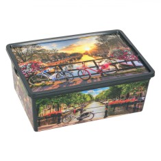 Cutie pentru Depozitare, 10 L, model Amsterdam Bikes, 37x26x14 cm foto