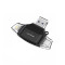 Card Reader 4 in 1 Multi Device, SD MicroSD, Conectare USB 3.0, Micro USB, USB Type-C si iPhone Lightning, Negru
