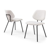 Set 2 scaune dining K&ouml;ma bej tapitate cu picioare metalice negre