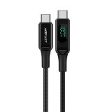 Cablu de date type-c to type-c, fast charging, 100w, 5a, led display, 2m - acefast - black