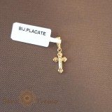 Cumpara ieftin Cruciulita Dubla Placata Aur 18K SaraTremo 1cm - Pandantiv Aurit Elegant, Certificat Calitate