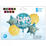 Balon, folie aluminiu, Happy birthday, albastru, China