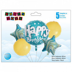 Balon, folie aluminiu, Happy birthday, albastru foto