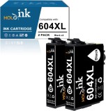 Set de 2 cartuse 604XL pentru imprimanta Epson 604 Hoinklo, negru