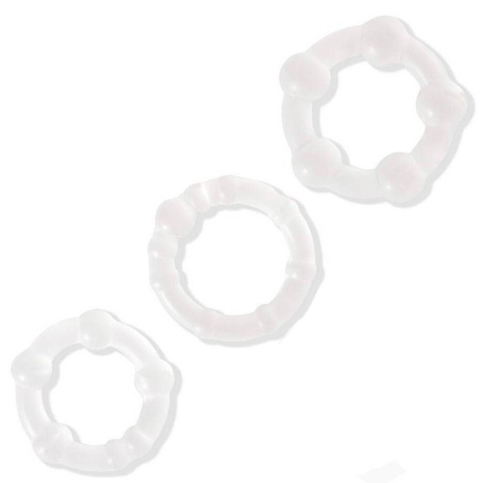 Vizita Extraterestră - Set 3 inele penis de silicon cu bile
