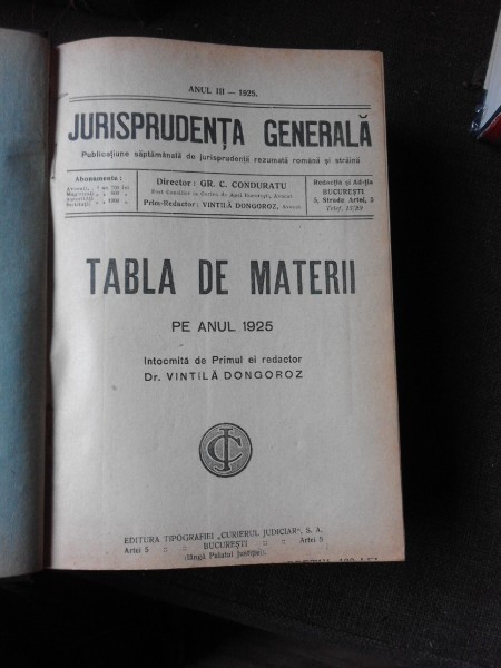 Jurisprudenta Generala 1925 - Vintila Dongoroz