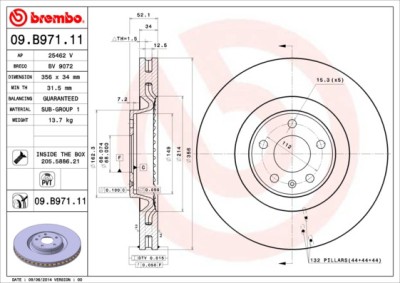 BREMBO 09.B971.11 PRIME LINE - UV Coated Disc frana foto