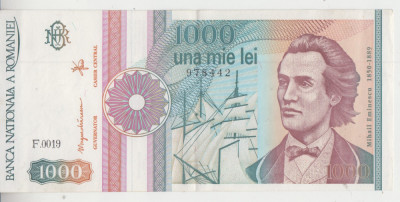 M1 - Bancnota Romania 27 - 1000 lei - emisiune 1991 foto