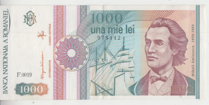 M1 - Bancnota Romania 27 - 1000 lei - emisiune 1991