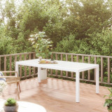 VidaXL Masă de grădină, alb, 190x90x75 cm, sticlă securizată/poliratan