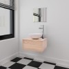 VidaXL Set mobilier baie, 3 piese, bej, cu chiuvetă 272226