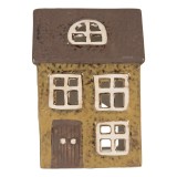 Cumpara ieftin Candela Casuta Craciun ceramica verde crem maro 10x7x14 cm