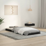 Cadru de pat, negru, 75x190 cm, mic, single, lemn masiv de pin, vidaXL