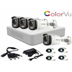 Sistem supraveghere video Hikvision 4 camere 2MP ColorVU FullTime FULL HD , accesorii incluse SafetyGuard Surveillance foto
