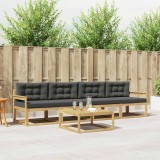 vidaXL Set de canapele de exterior cu pernă 4 pcs Alb și antracit 3386016