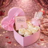Set cadou Live&amp;Surprise Parfum 100ml Bomba Baie Trandafiri Sapun Cutie Inimioara Roz Ocazii Speciale